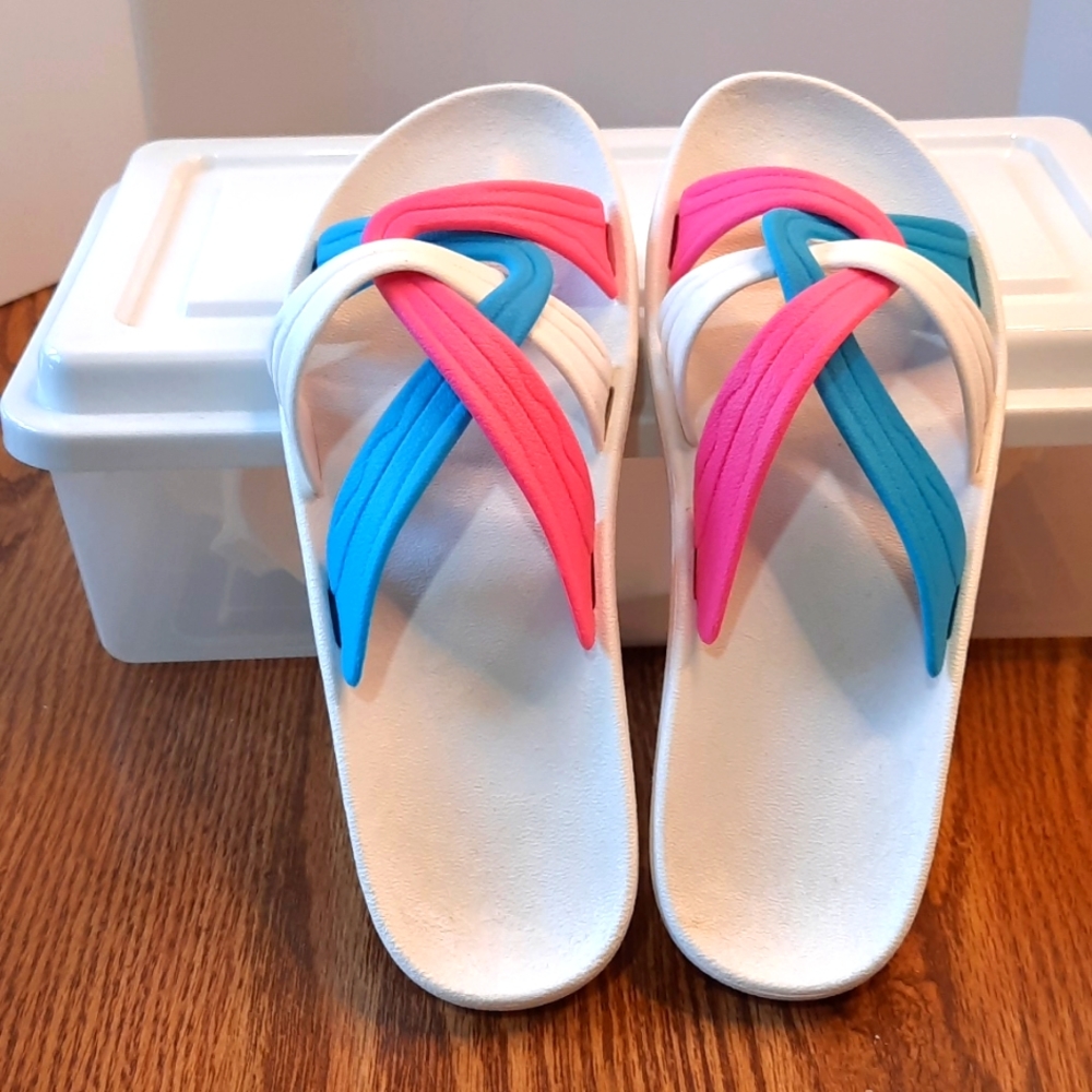 Slip on open toe sandals
